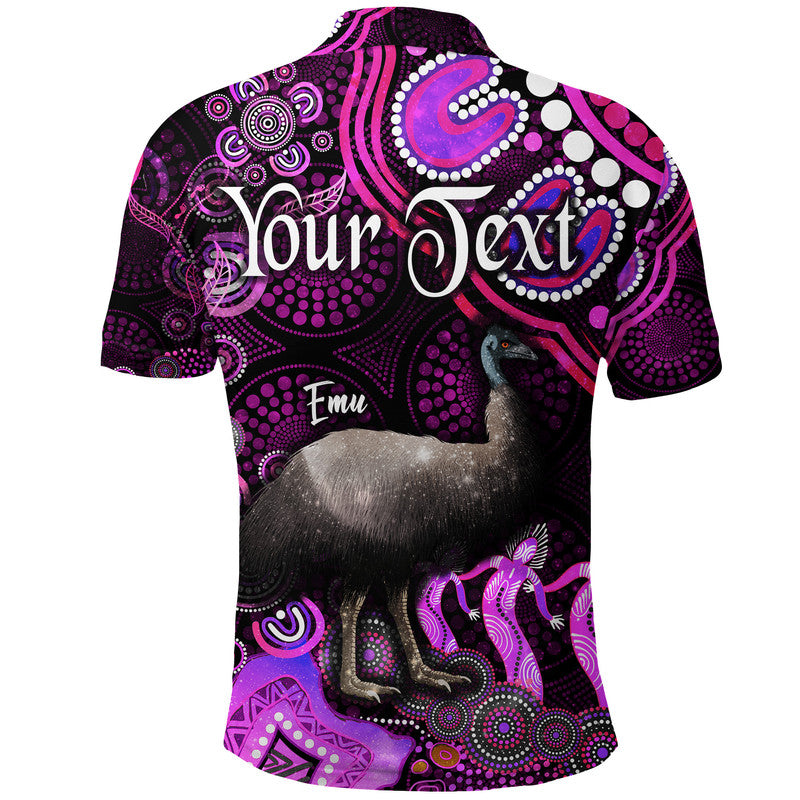 custom-personalised-australian-astrology-polo-shirt-aquarius-emu-glider-zodiac-aboriginal-vibes-pink