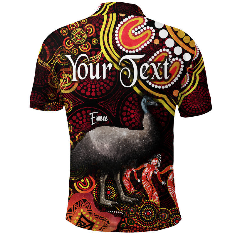 custom-personalised-australian-astrology-polo-shirt-aquarius-emu-glider-zodiac-aboriginal-vibes-red
