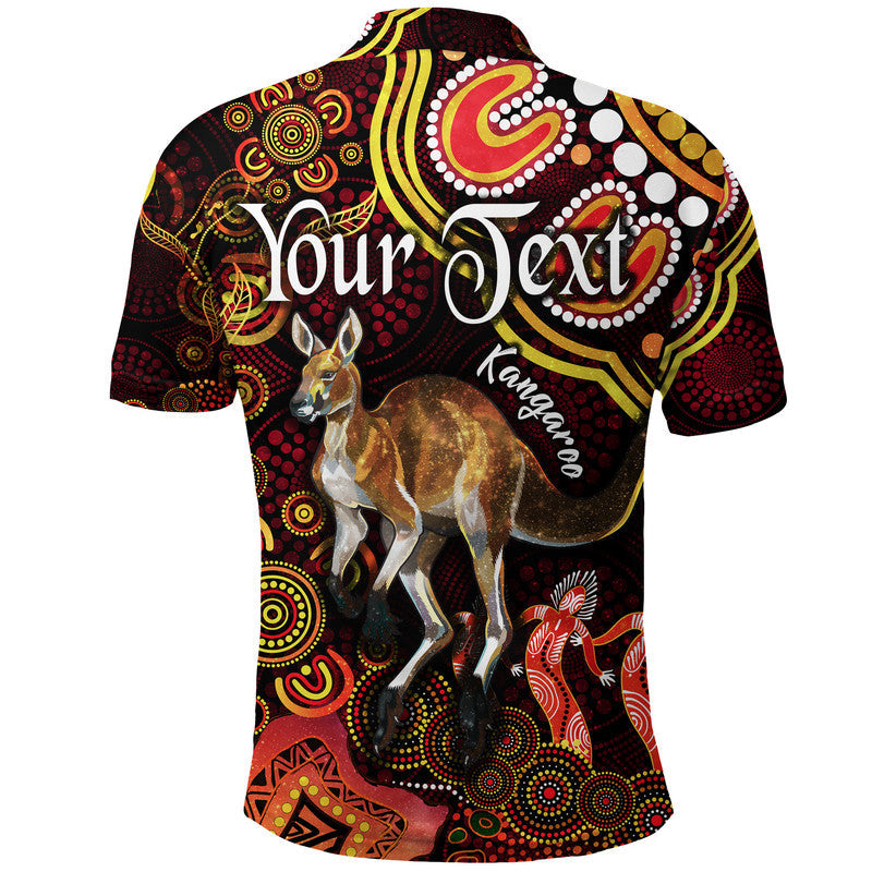 custom-personalised-australian-astrology-polo-shirt-aries-kangaroo-zodiac-aboriginal-vibes-red