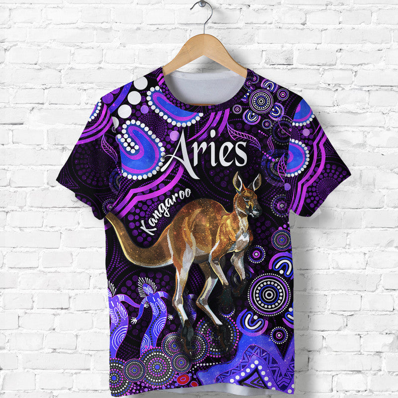custom-personalised-australian-astrology-t-shirt-aries-kangaroo-zodiac-aboriginal-vibes-purple