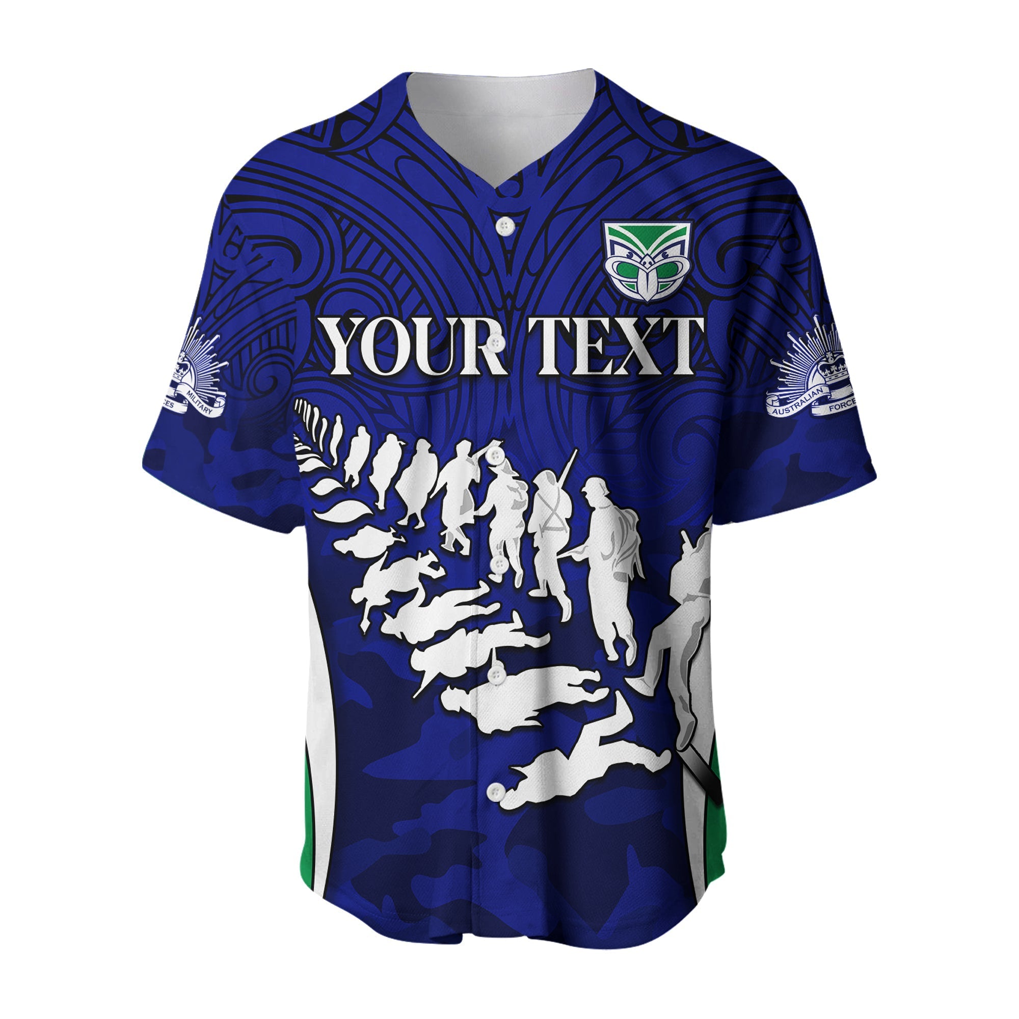 custom-personalised-warriors-anzac-2022-baseball-jersey-maori-pattern-always-remember-them-lt13