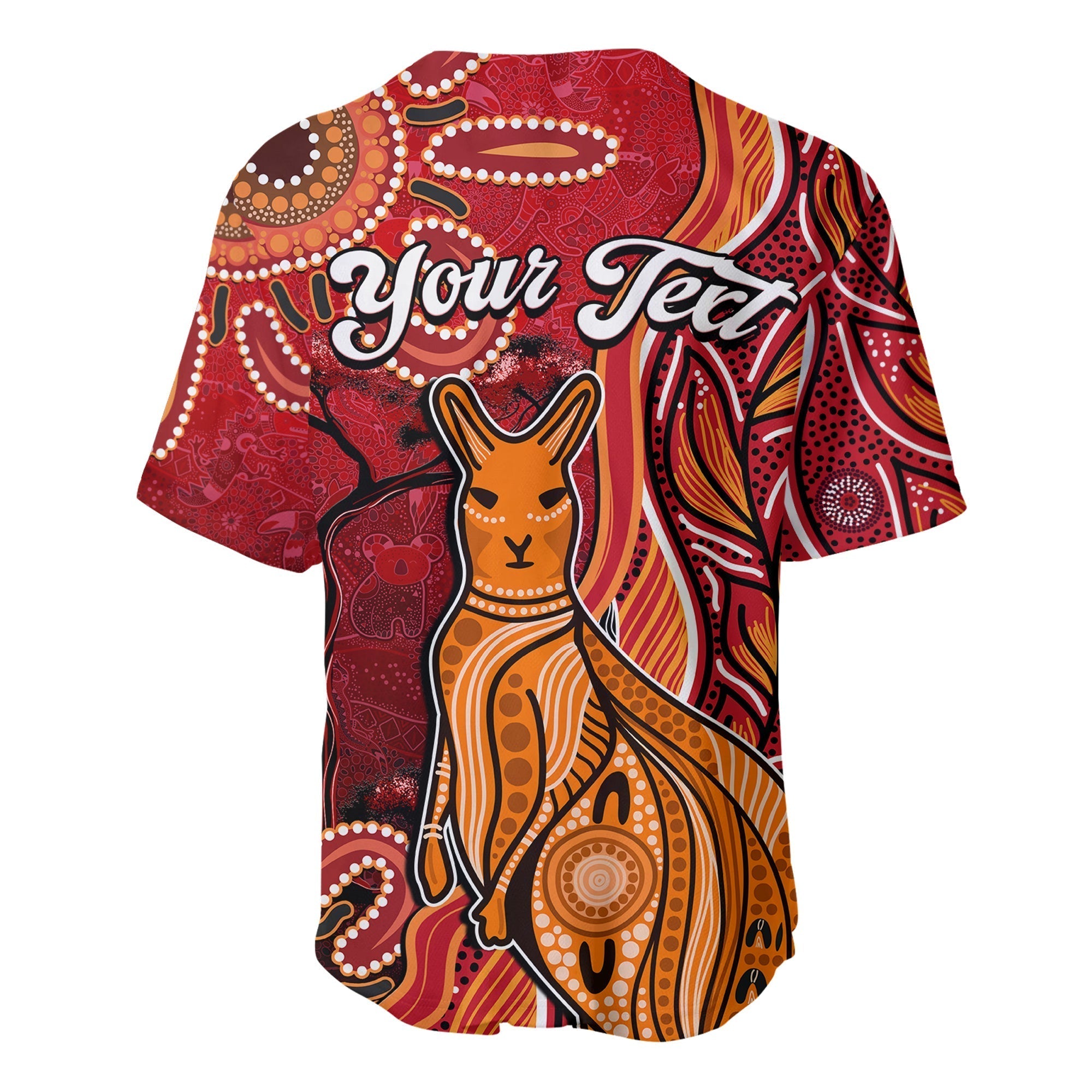 custom-personalised-australian-aboriginal-art-baseball-jersey-aussie-animal-red-version-lt14