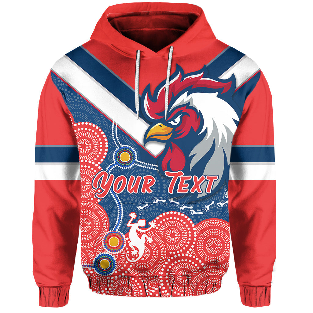 custom-personalised-roosters-hoodie-red-aboriginal-rugby-lt13