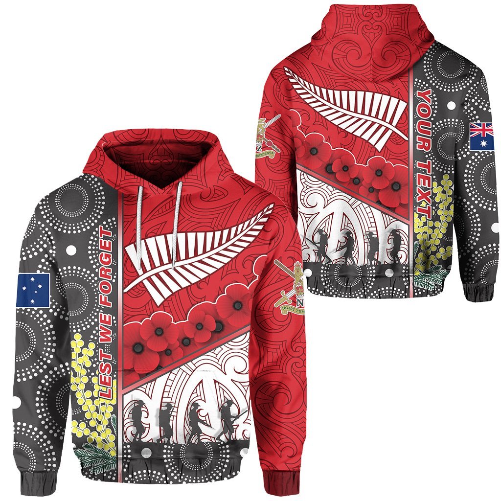 custom-personalised-anzac-day-lest-we-forget-hoodie-australia-indigenous-and-new-zealand-maori-red