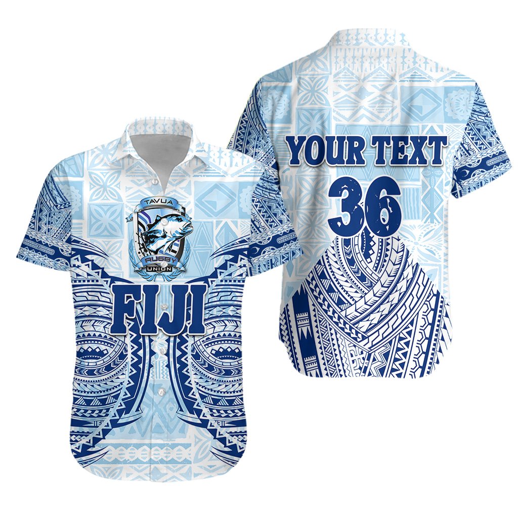 custom-personalised-fiji-tavua-rugby-tapa-hawaiian-shirt-polynesian-blue-custom-text-and-number
