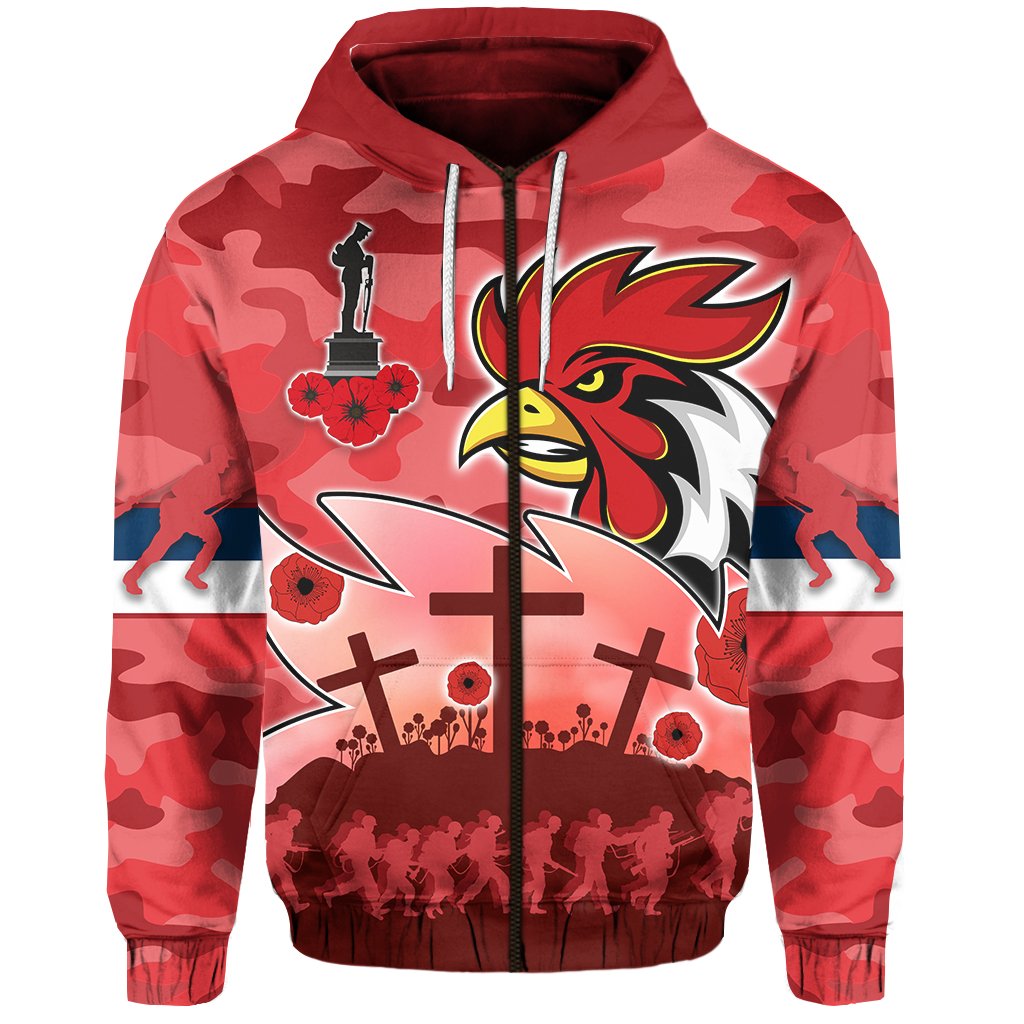 custom-personalised-roosters-anzac-day-zip-hoodie-military-red