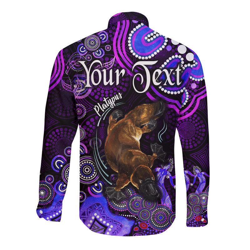 custom-personalised-australian-astrology-hawaii-long-sleeve-button-shirt-pisces-platypus-zodiac-aboriginal-vibes-purple