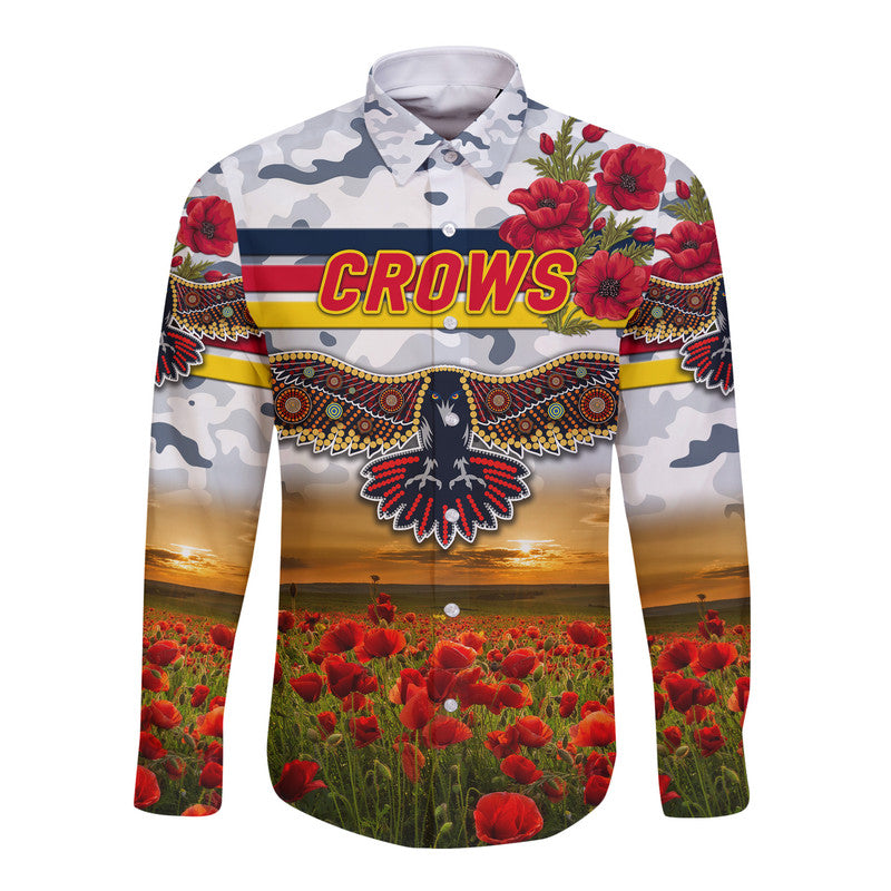 custom-personalised-adelaide-crows-anzac-hawaii-long-sleeve-button-shirt-poppy-vibes-white-lt8