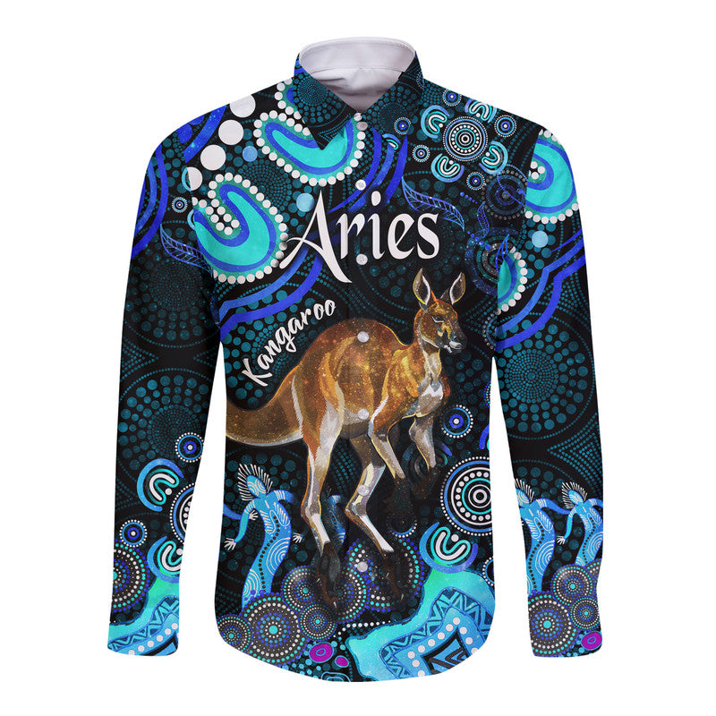 custom-personalised-australian-astrology-hawaii-long-sleeve-button-shirt-aries-kangaroo-zodiac-aboriginal-vibes-blue