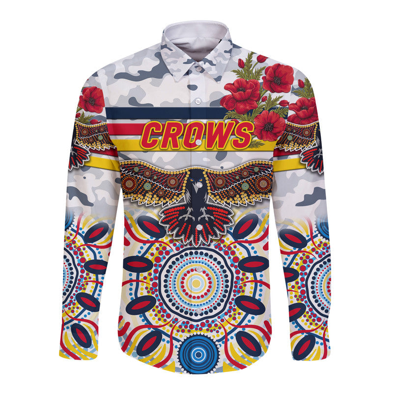 custom-personalised-adelaide-crows-anzac-hawaii-long-sleeve-button-shirt-indigenous-vibes-white-lt8
