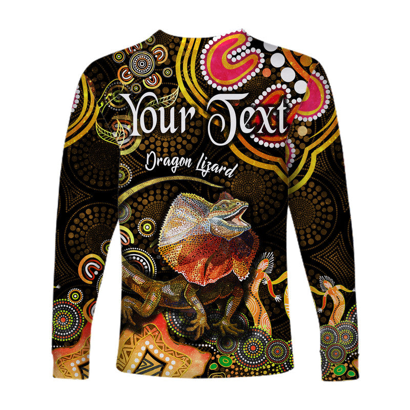 custom-personalised-australian-astrology-long-sleeve-shirt-leo-dragon-lizard-zodiac-aboriginal-vibes-gold