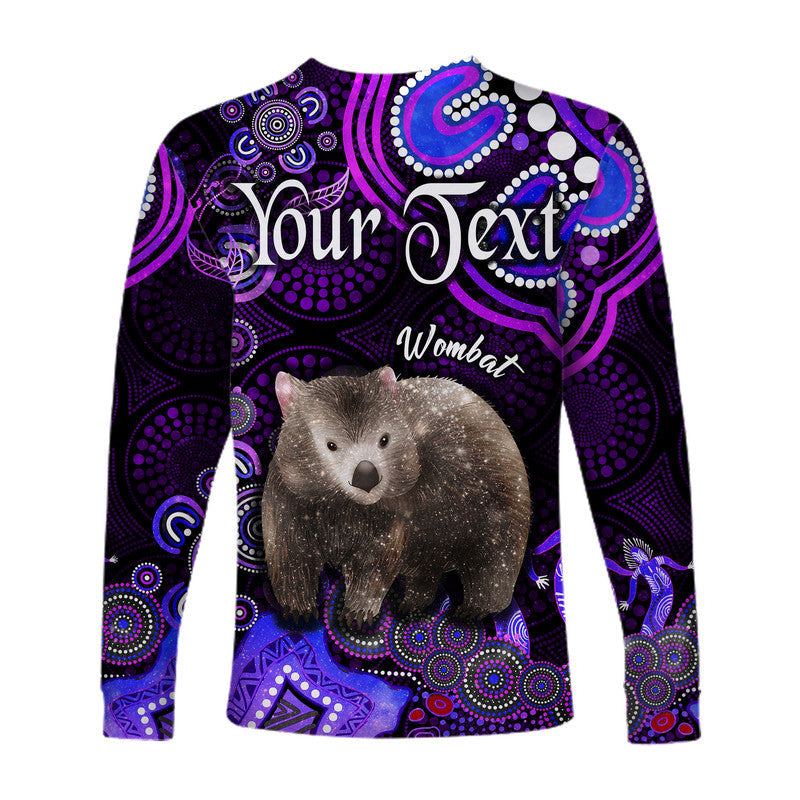 custom-personalised-australian-astrology-long-sleeve-shirt-taurus-wombat-zodiac-aboriginal-vibes-purple