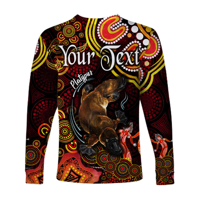custom-personalised-australian-astrology-long-sleeve-shirt-pisces-platypus-zodiac-aboriginal-vibes-red