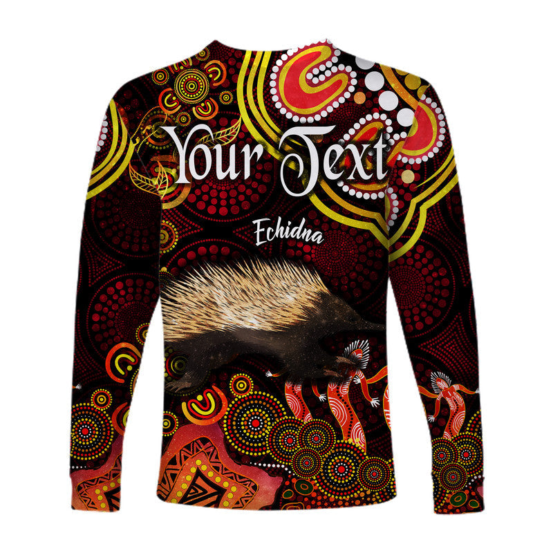 custom-personalised-australian-astrology-long-sleeve-shirt-virgo-echidna-zodiac-aboriginal-vibes-red