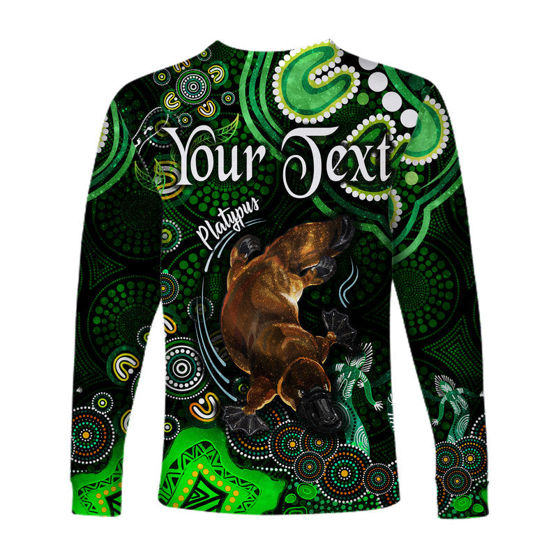 custom-personalised-australian-astrology-long-sleeve-shirt-pisces-platypus-zodiac-aboriginal-vibes-green