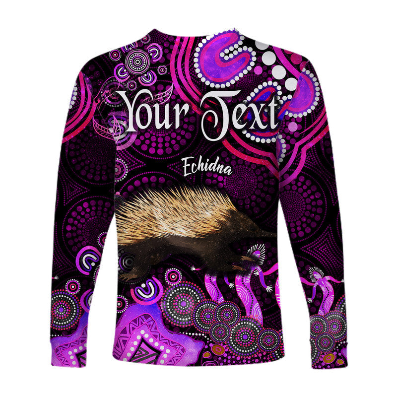 custom-personalised-australian-astrology-long-sleeve-shirt-virgo-echidna-zodiac-aboriginal-vibes-pink