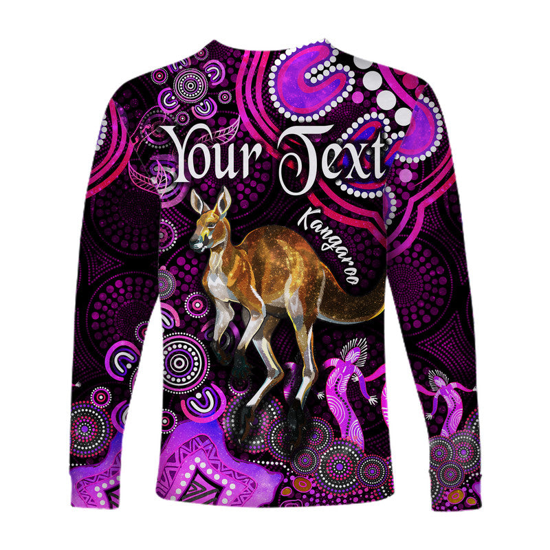 custom-personalised-australian-astrology-long-sleeve-shirt-aries-kangaroo-zodiac-aboriginal-vibes-pink