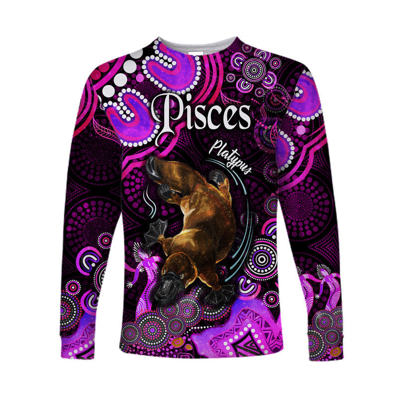 custom-personalised-australian-astrology-long-sleeve-shirt-pisces-platypus-zodiac-aboriginal-vibes-pink