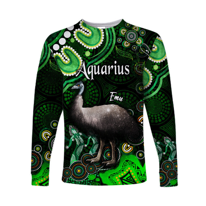 custom-personalised-australian-astrology-long-sleeve-shirt-aquarius-emu-glider-zodiac-aboriginal-vibes-green