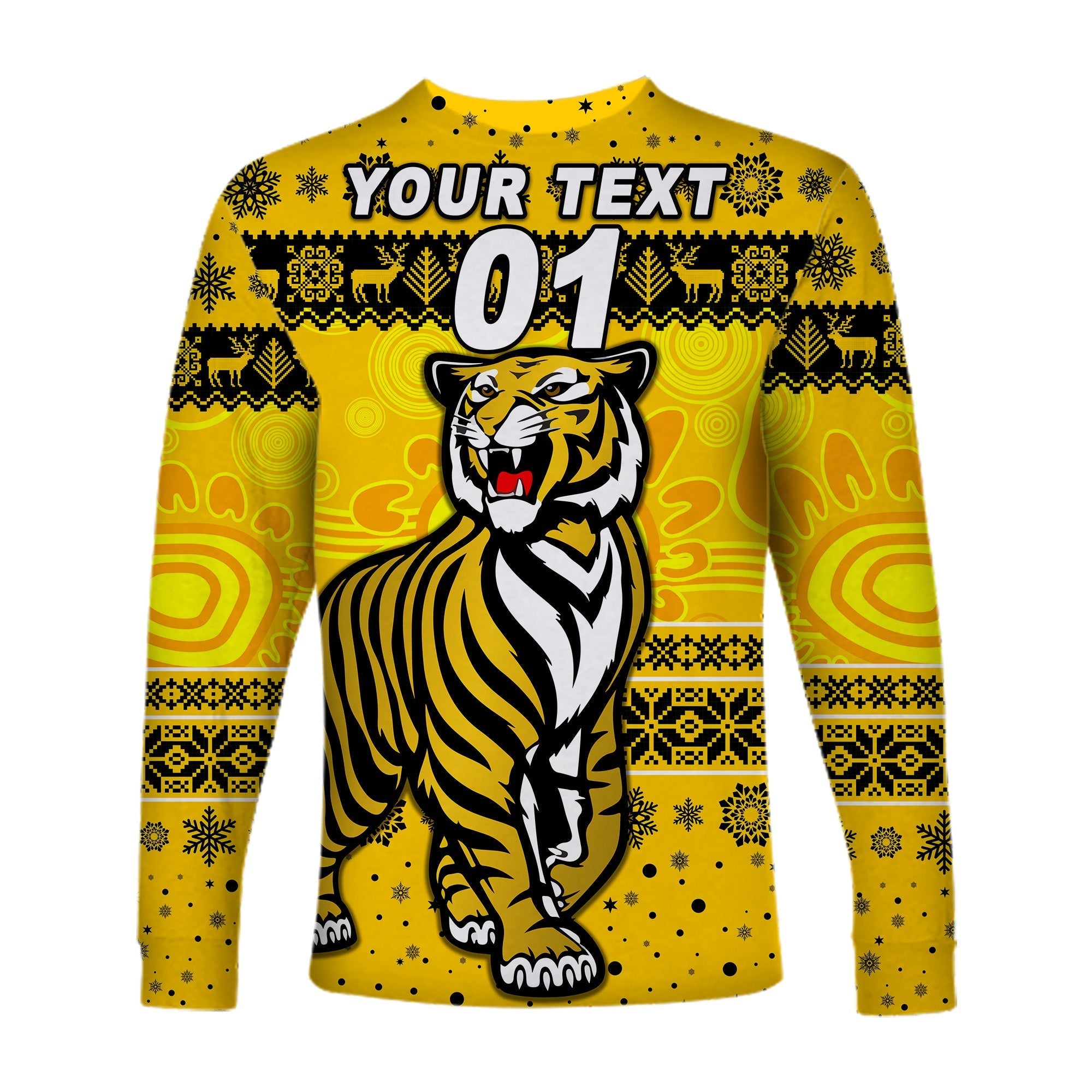 custom-personalised-richmond-tigers-long-sleeve-shirts-christmas-simple-style-yellow-lt8