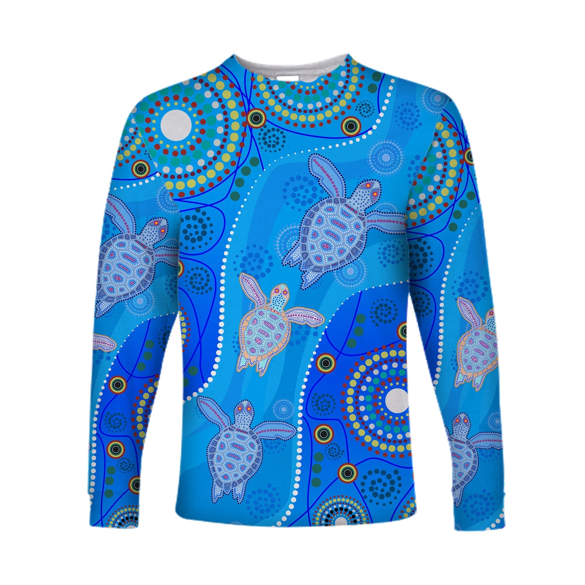 custom-personalised-aboriginal-art-turtle-long-sleeve-shirt-indigenous-simple-vibes-lt8