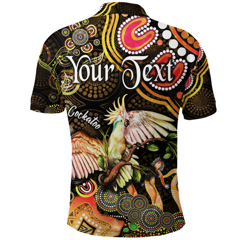 custom-personalised-australian-astrology-polo-shirt-libra-cockatoo-glider-zodiac-aboriginal-vibes-gold