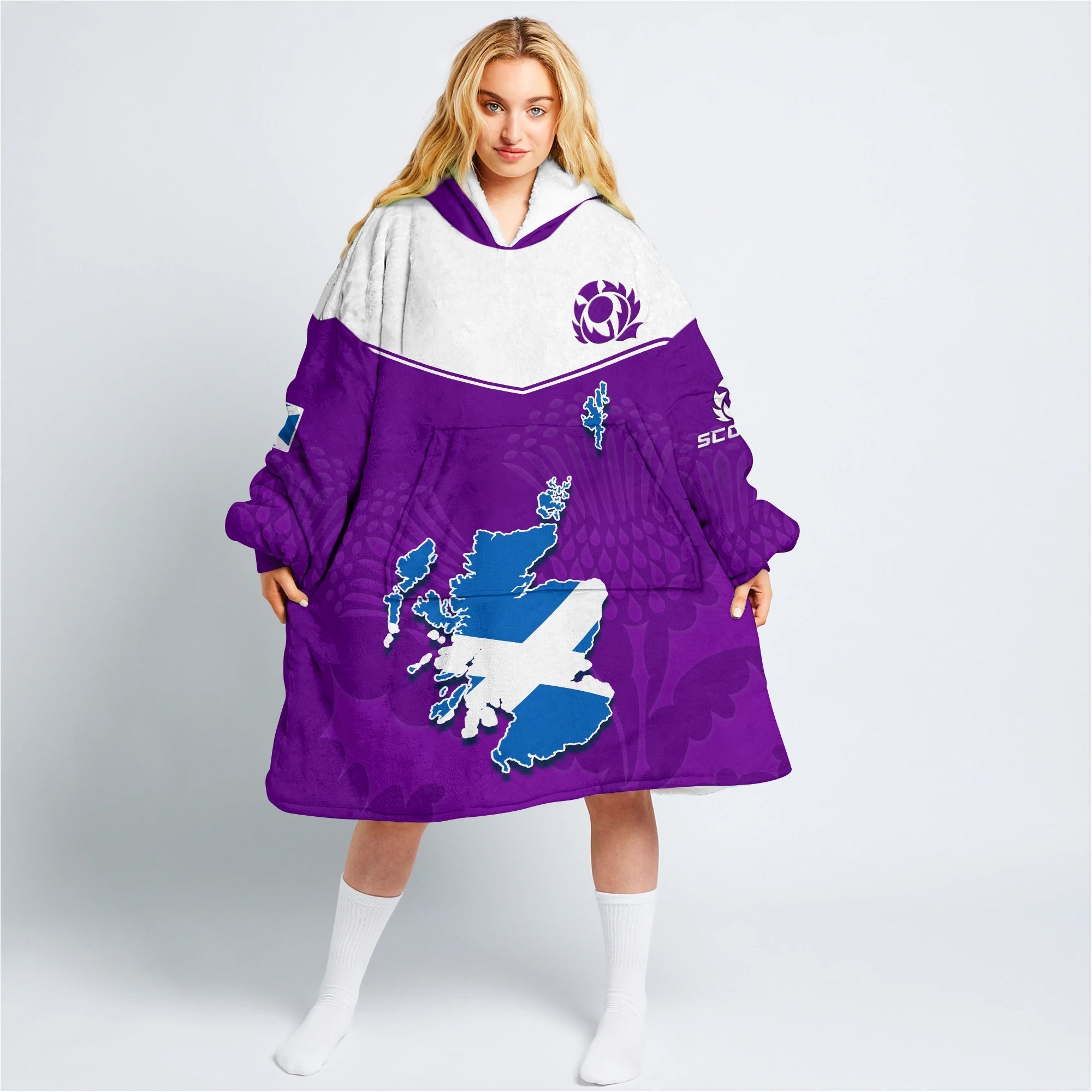 custom-personalised-scottish-rugby-oodie-blanket-hoodie-map-of-scotland-thistle-purple-version-lt14