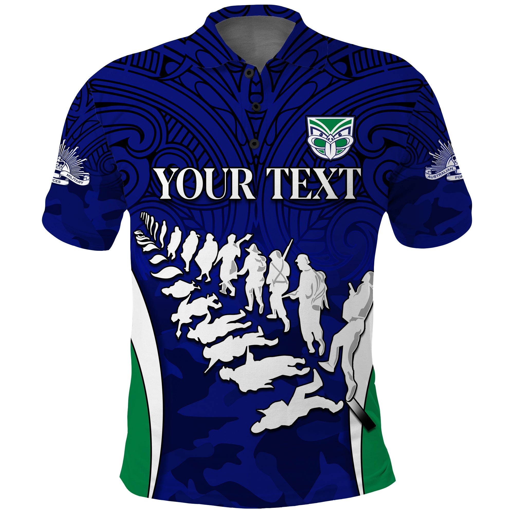 custom-personalised-warriors-anzac-2022-polo-shirt-maori-pattern-always-remember-them-lt13