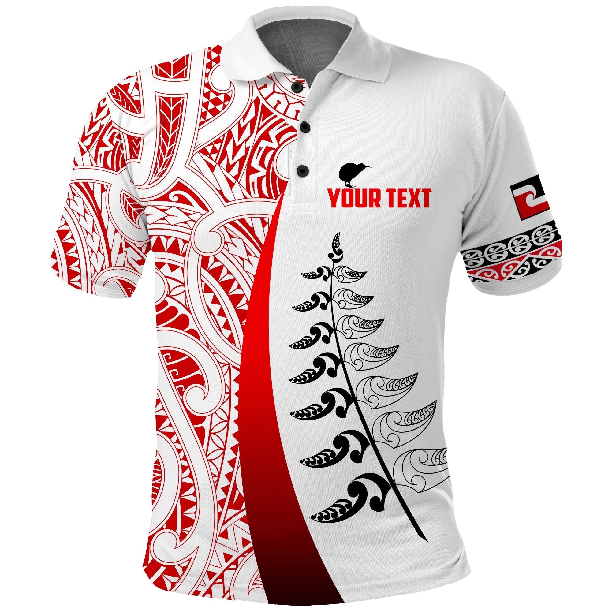 custom-personalised-waitangi-day-polo-shirt-maori-mix-fern-style-white-lt13