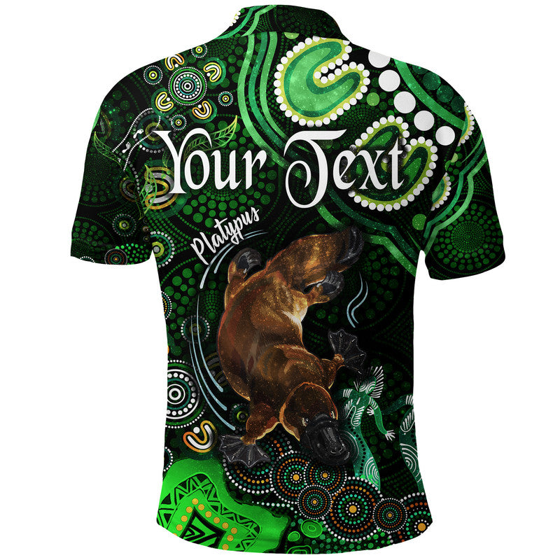 custom-personalised-australian-astrology-polo-shirt-pisces-platypus-zodiac-aboriginal-vibes-green