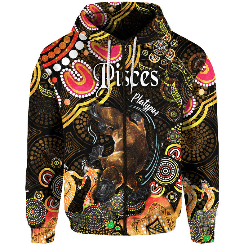 custom-personalised-australian-astrology-zip-up-and-pullover-hoodie-pisces-platypus-zodiac-aboriginal-vibes-gold