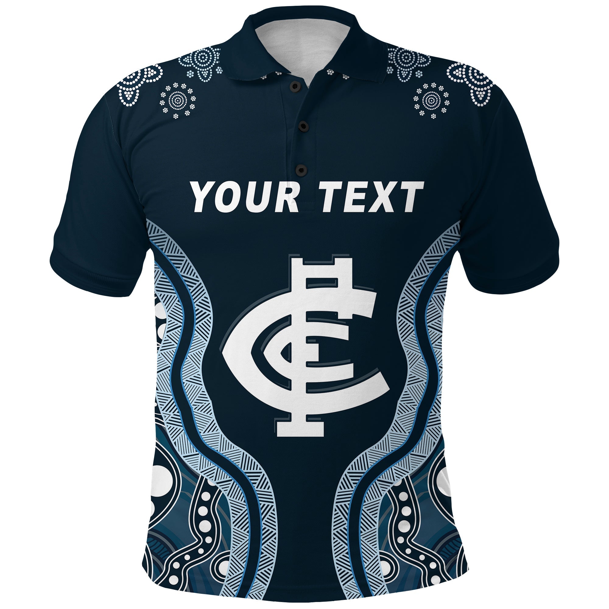 custom-personalised-go-blues-polo-shirt-simple-indigenous-lt13