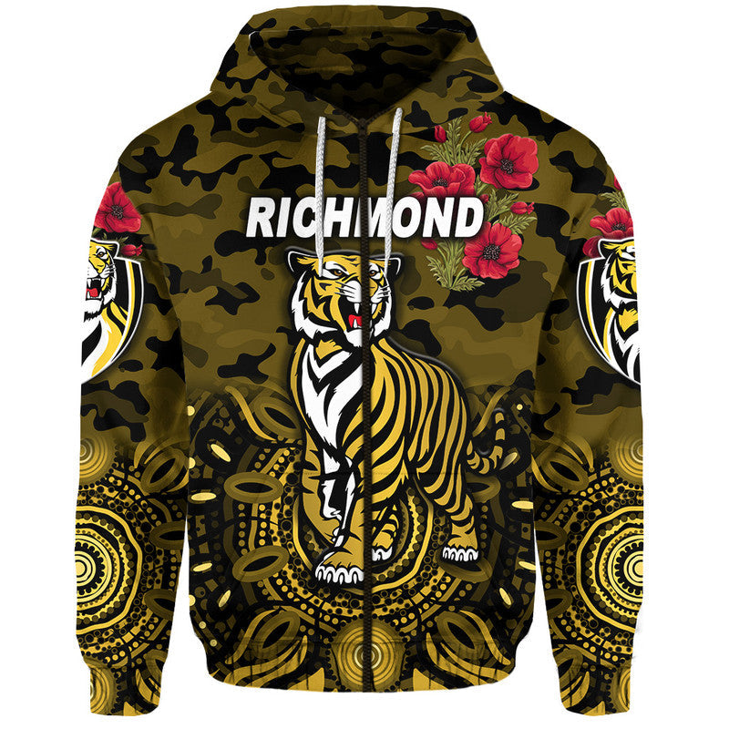 custom-personalised-richmond-tigers-anzac-zip-up-and-pullover-hoodie-indigenous-vibes-black-lt8