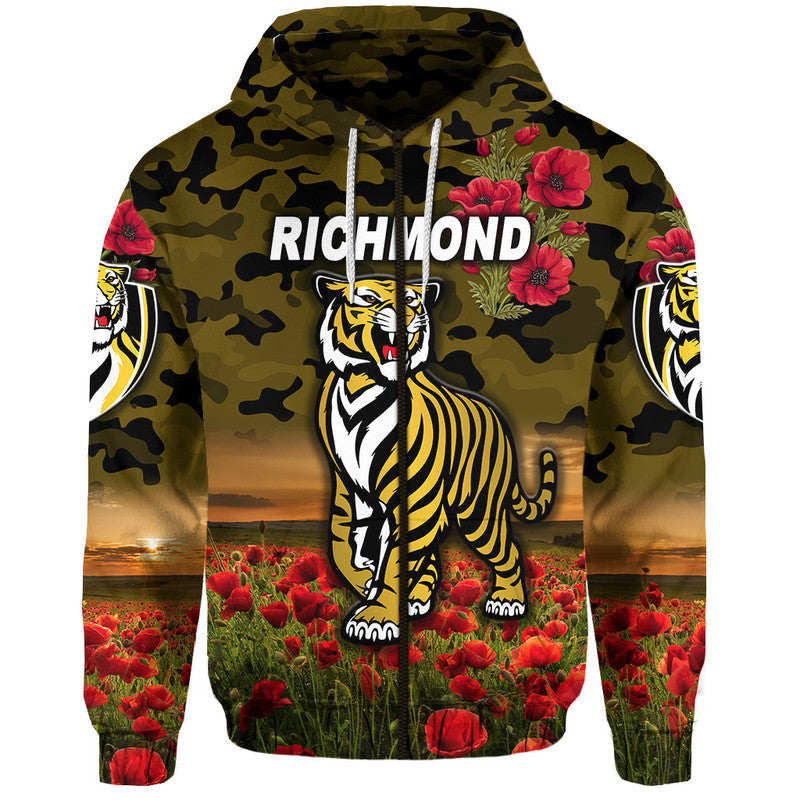 custom-personalised-richmond-tigers-anzac-zip-up-and-pullover-hoodie-poppy-vibes-black-lt8