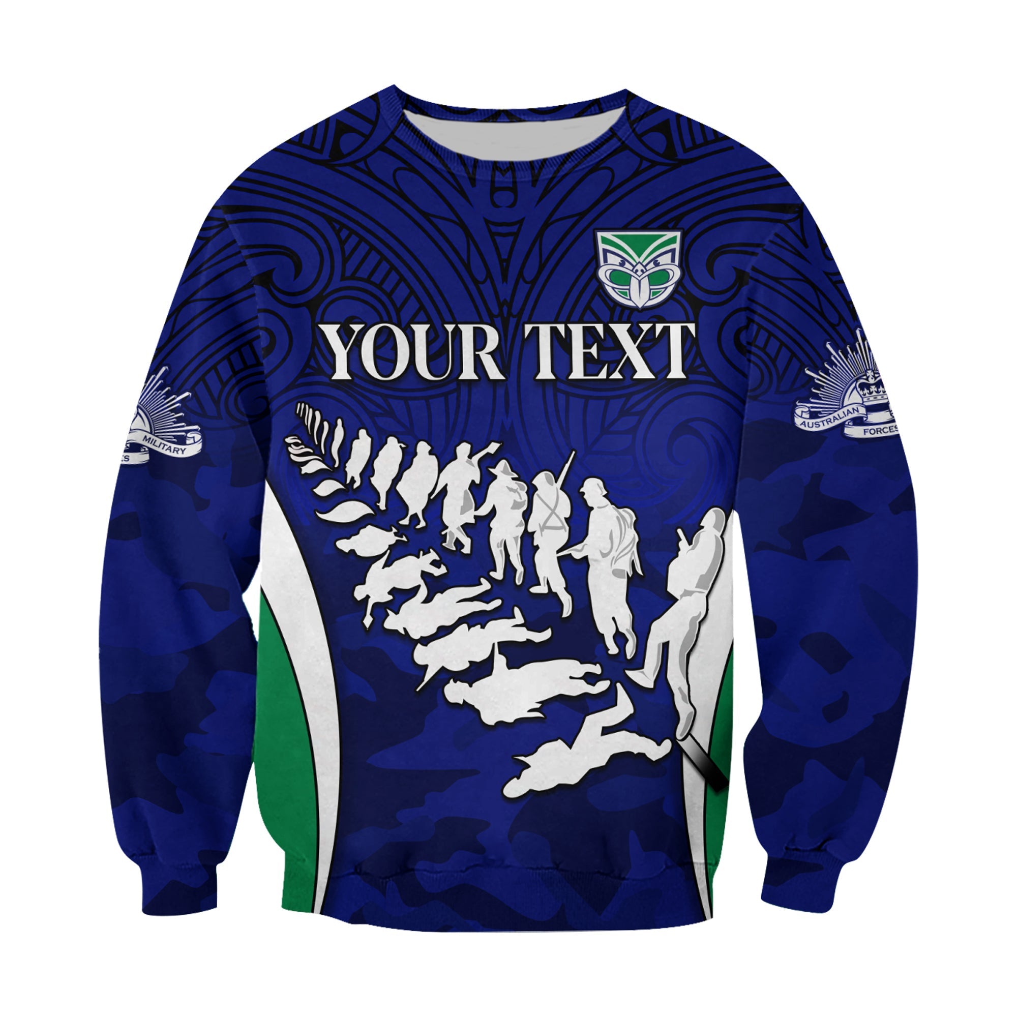 custom-personalised-warriors-anzac-2022-sweatshirt-maori-pattern-always-remember-them-lt13