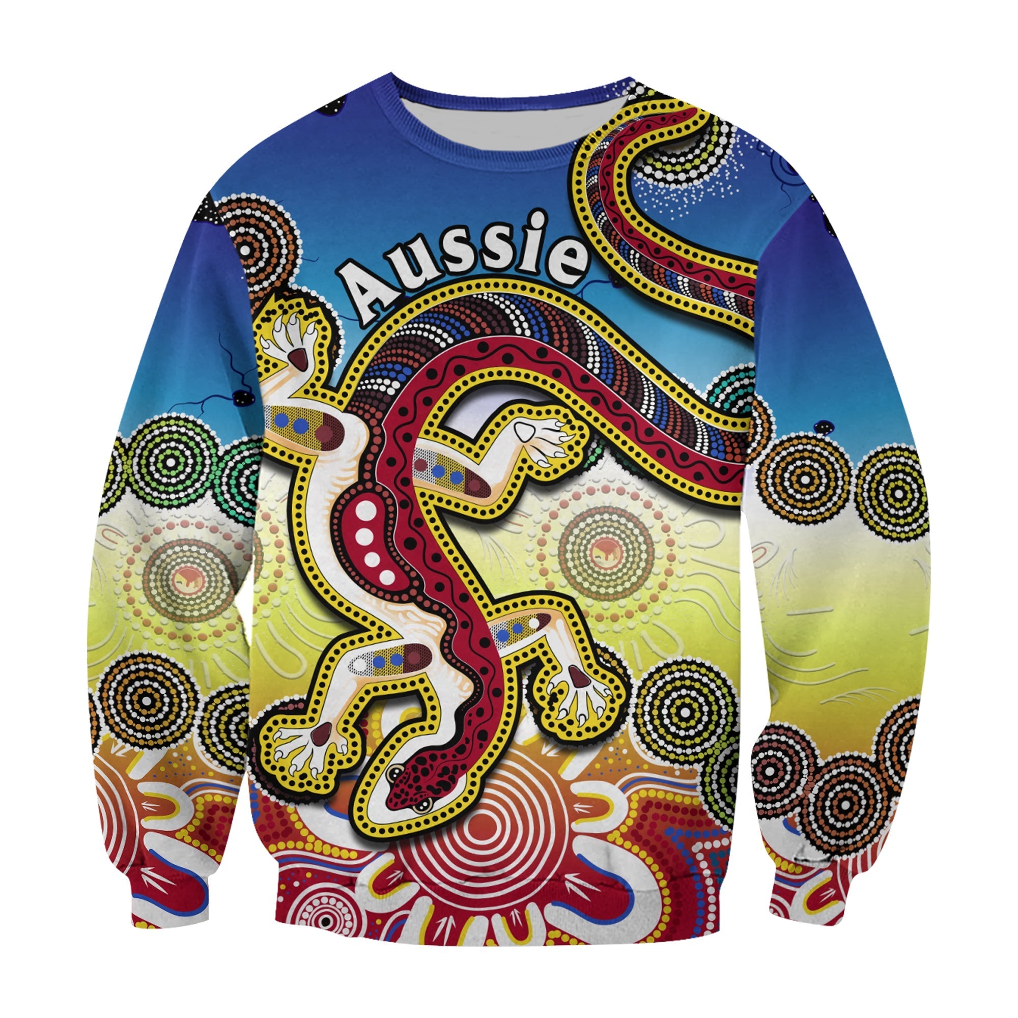custom-personalised-australia-sweatshirt-indigenous-red-lizard-love-aussie-artsy