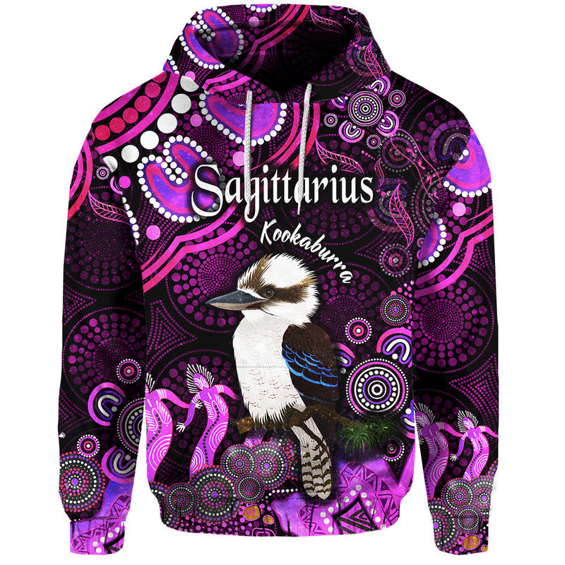 custom-personalised-australian-astrology-zip-up-and-pullover-hoodie-sagittarius-kookaburra-zodiac-aboriginal-vibes-pink