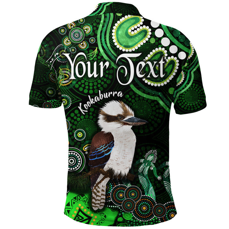 custom-personalised-australian-astrology-polo-shirt-sagittarius-kookaburra-zodiac-aboriginal-vibes-green