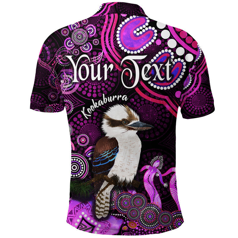 custom-personalised-australian-astrology-polo-shirt-sagittarius-kookaburra-zodiac-aboriginal-vibes-pink