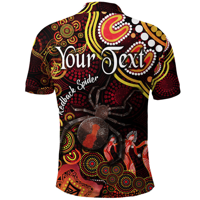 custom-personalised-australian-astrology-polo-shirt-scorpio-redback-spider-zodiac-aboriginal-vibes-red