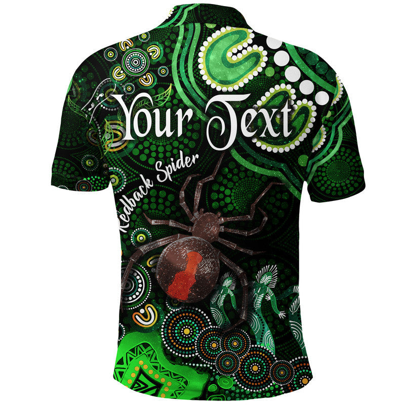custom-personalised-australian-astrology-polo-shirt-scorpio-redback-spider-zodiac-aboriginal-vibes-green