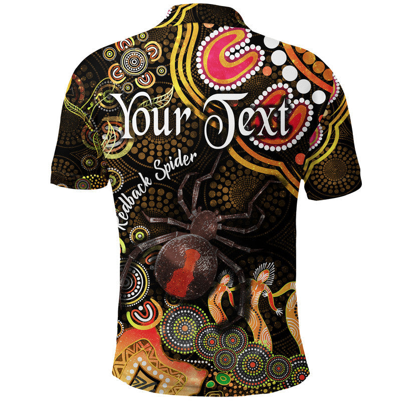 custom-personalised-australian-astrology-polo-shirt-scorpio-redback-spider-zodiac-aboriginal-vibes-gold