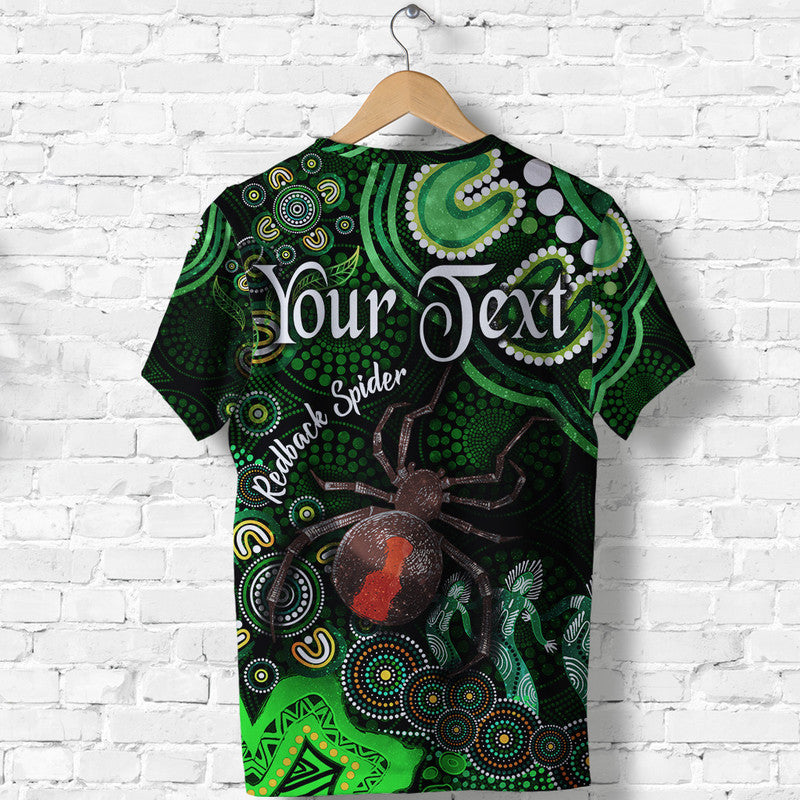 custom-personalised-australian-astrology-t-shirt-scorpio-redback-spider-zodiac-aboriginal-vibes-green