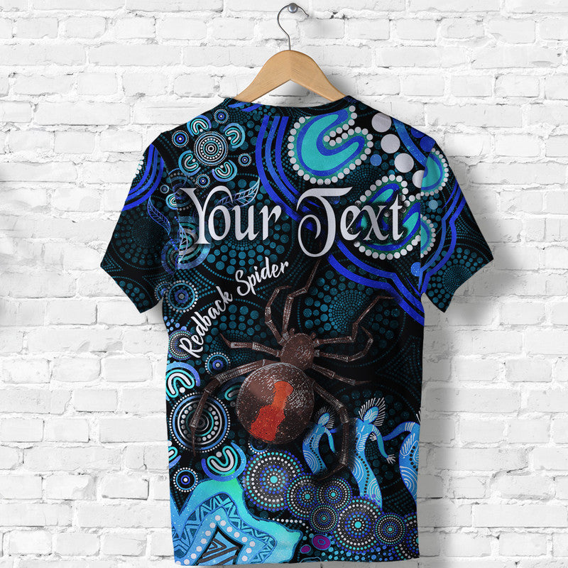 custom-personalised-australian-astrology-t-shirt-scorpio-redback-spider-zodiac-aboriginal-vibes-blue