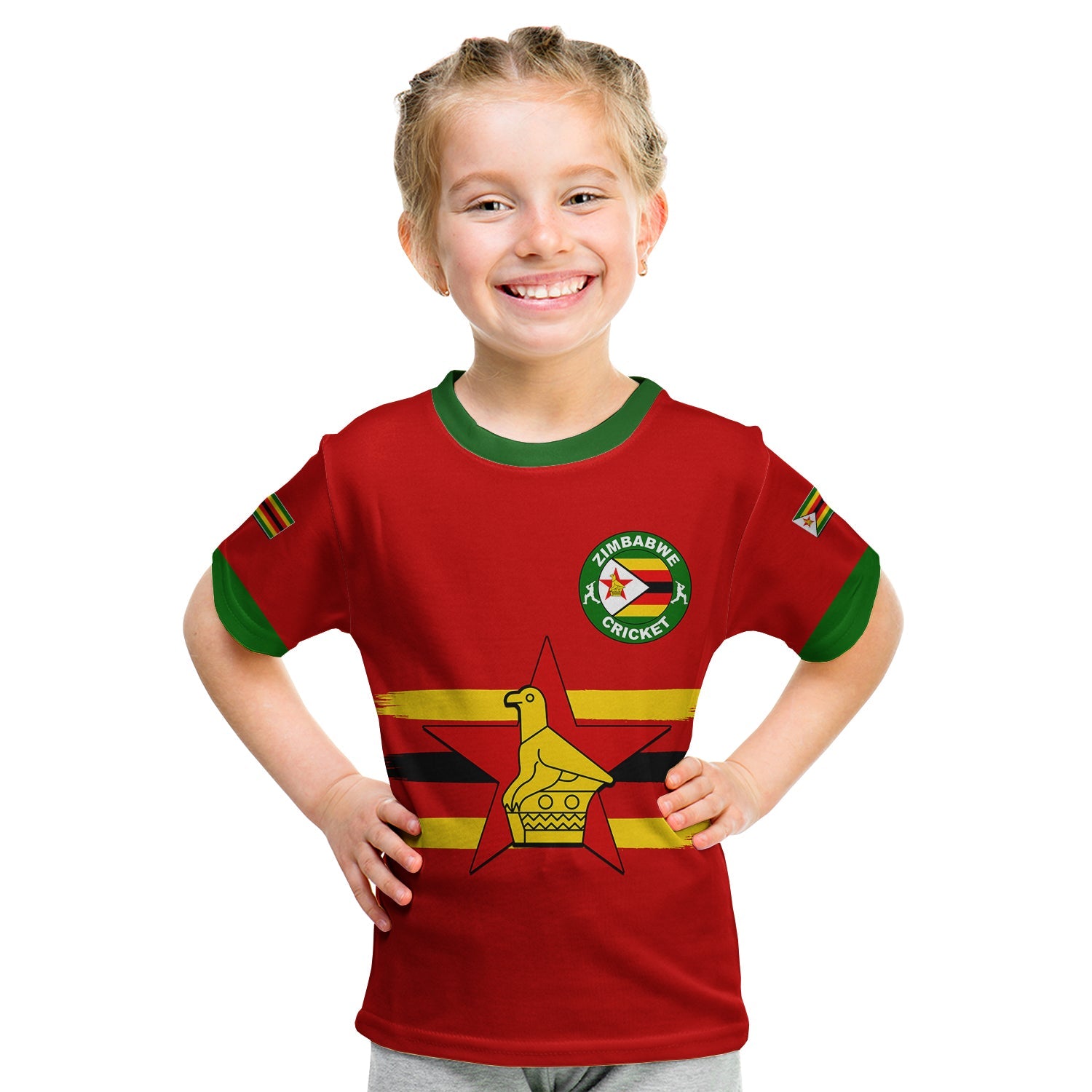 (Custom Personalised And Number) Zimbabwe Cricket Jersey T Shirt KID
