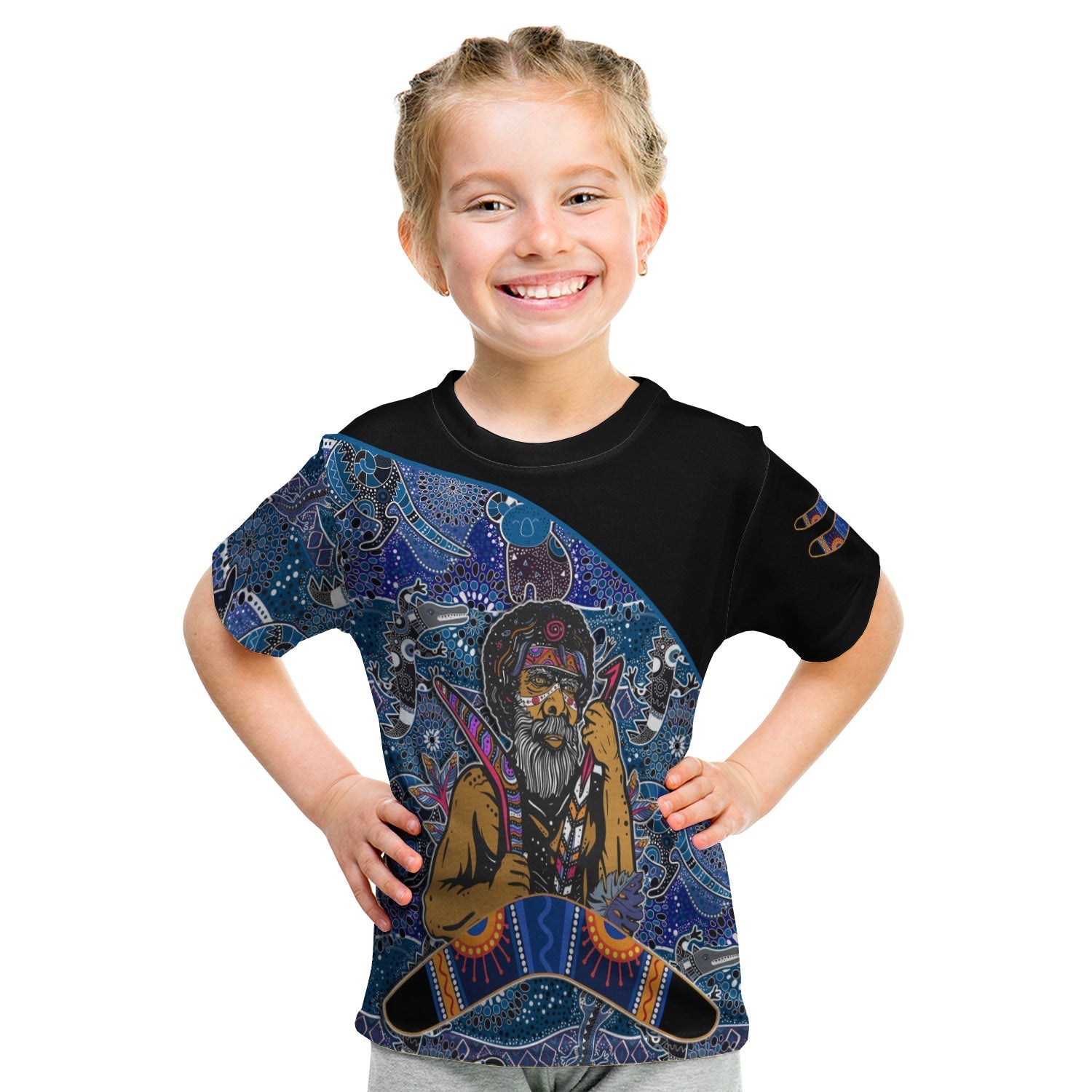 custom-personalised-australian-boomerang-t-shirt-kid-indigenous-australia-blue-graceful-lt13