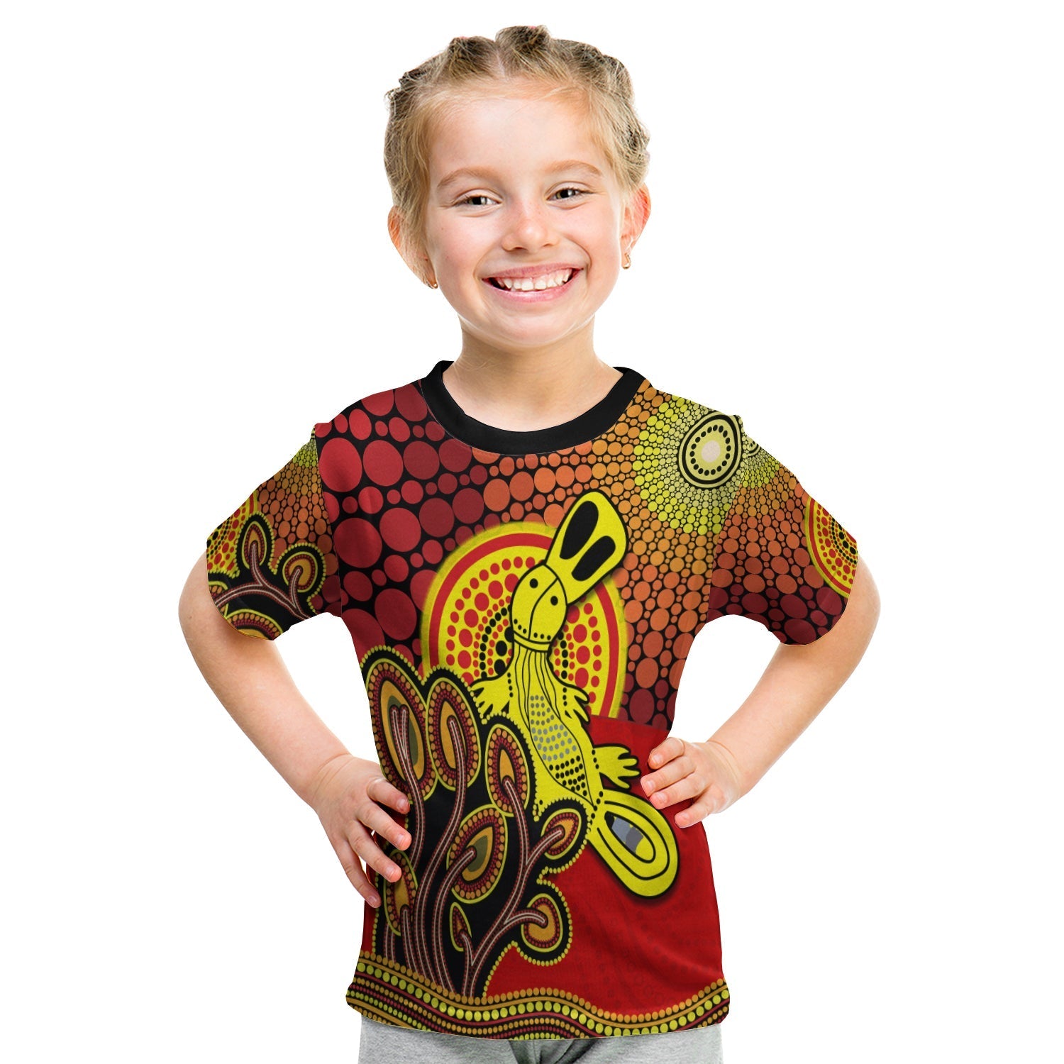 custom-personalised-aboriginal-platypus-t-shirt-kid-tree-on-the-hill-sunshine-lt13