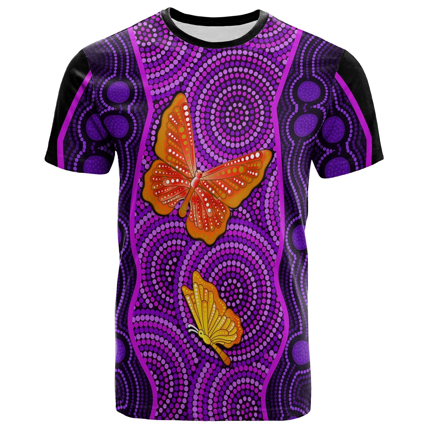 custom-personalised-aboriginal-dot-t-shirt-butterfly-natural-beauty-lt13