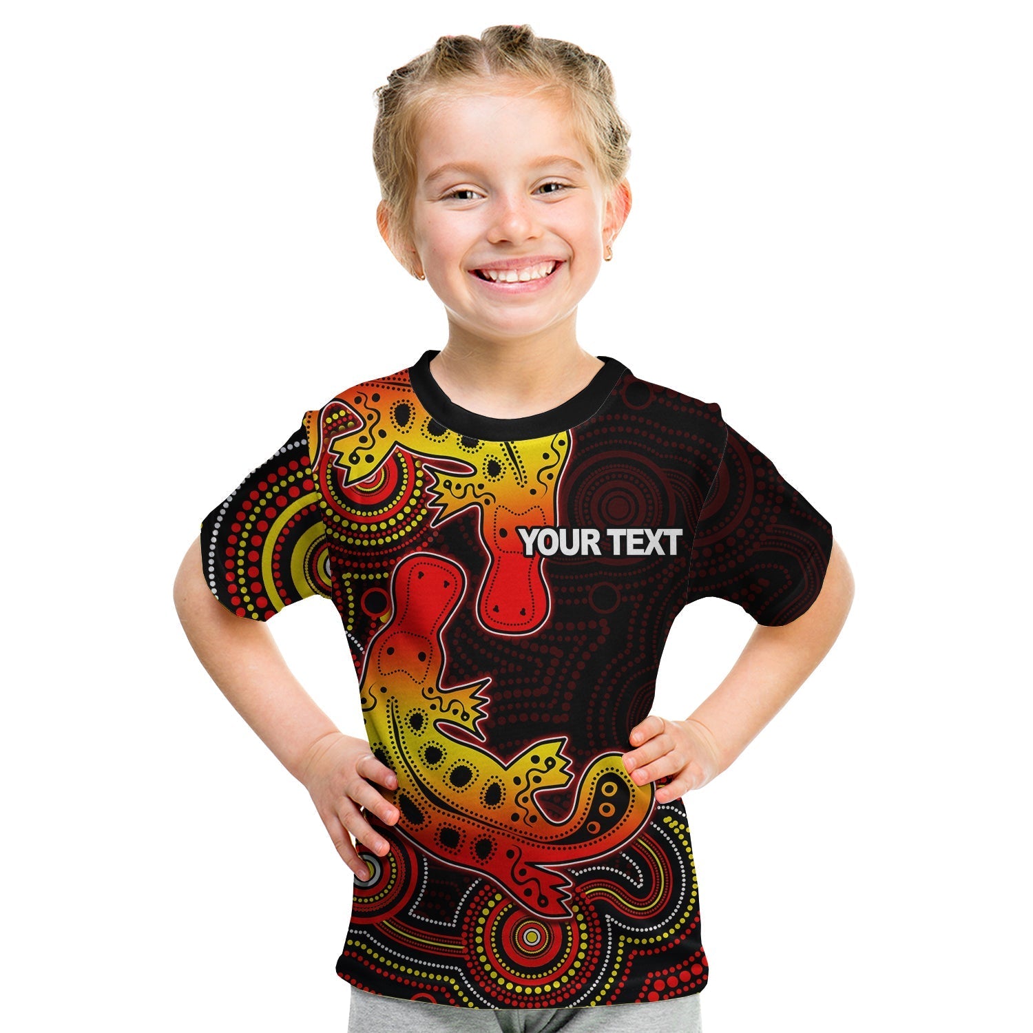 custom-personalised-aboriginal-platypus-t-shirt-kid-dot-patterns-style-no2-lt6