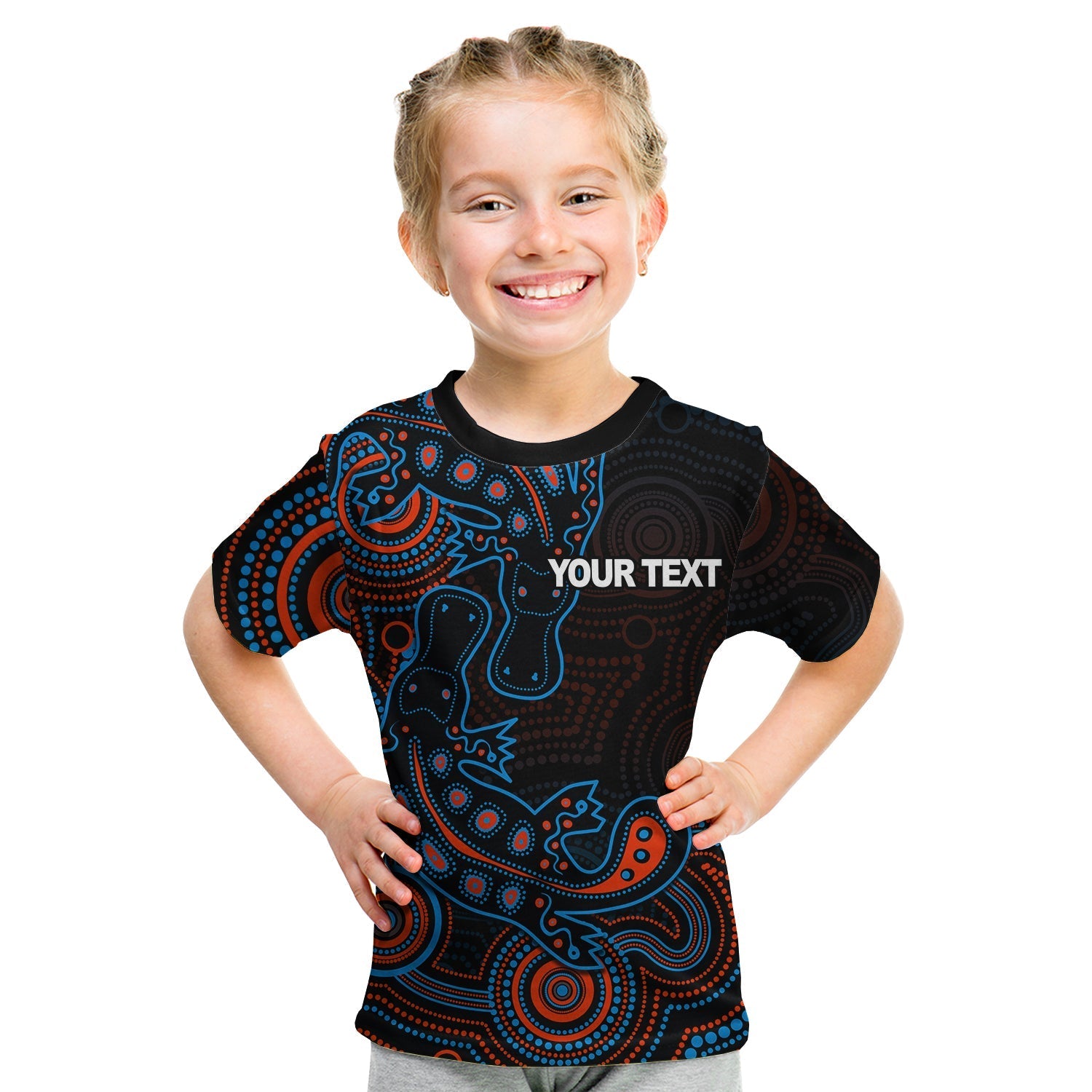 custom-personalised-aboriginal-platypus-t-shirt-kid-dot-patterns-style-no4-lt6